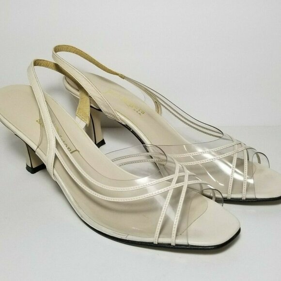 Vintage Jack Rogers Clear Straps Pumps Cream 8.5 - Picture 3 of 10